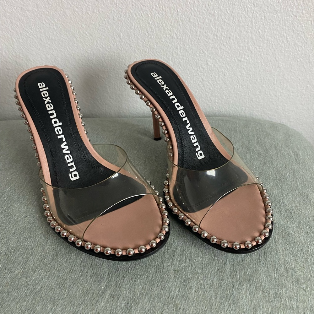 Alexander Wang Nova Mule Slides 95mm Sand Stone Size 37 - Picture 2 of 7